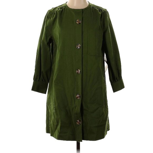 NEW Tuckernuck Blake Dress Mini Long Sleeve Boxy Button Front XS - Picture 2 of 5